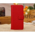 Litchi Pattern Folio PU Leather Case Cover for iPhone 5C Red