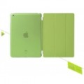 Tri-fold Leather Folio Cover with Transparent Back Case for iPad Air Green