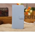 Litchi Pattern Folio PU Leather Case Cover for iPhone 5C Blue