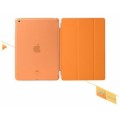Tri-fold Leather Folio Cover with Transparent Back Case for iPad Air Orange