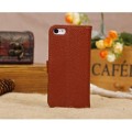 Litchi Pattern Folio PU Leather Case Cover for iPhone 5C Brown