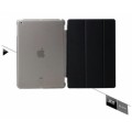 Tri-fold Leather Folio Cover with Transparent Back Case for iPad Air Black
