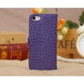 Crocodile Pattern Protective Flip Wallet Case with Card Holder for iPhone 5C Purple