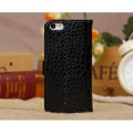 Crocodile Pattern Protective Flip Wallet Case with Card Holder for iPhone 5C Black